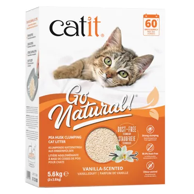 Catit Go Natural Pea Husk Clumping Cat Litter with Vanilla Scent