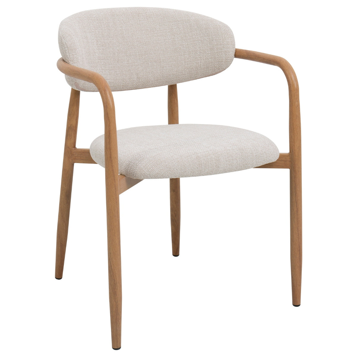 Giga Meubel Eetkamerstoel Alexia - Beige/Naturel - Armleuning - Set van 2