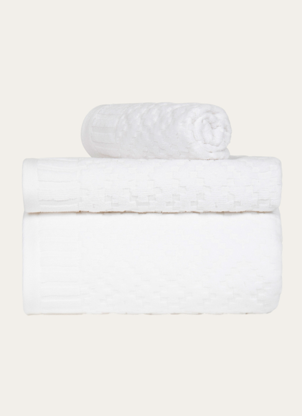 SERVIETTE DE TOILETTE EN JACQUARD BLANC