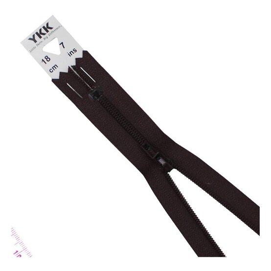 YKK Brown Dress and Skirt Zip 18cm