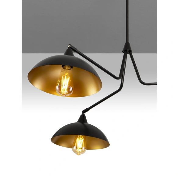 Deckenleuchte »Mirba«, LED, 3-flammig, schwarz/goldfarben
