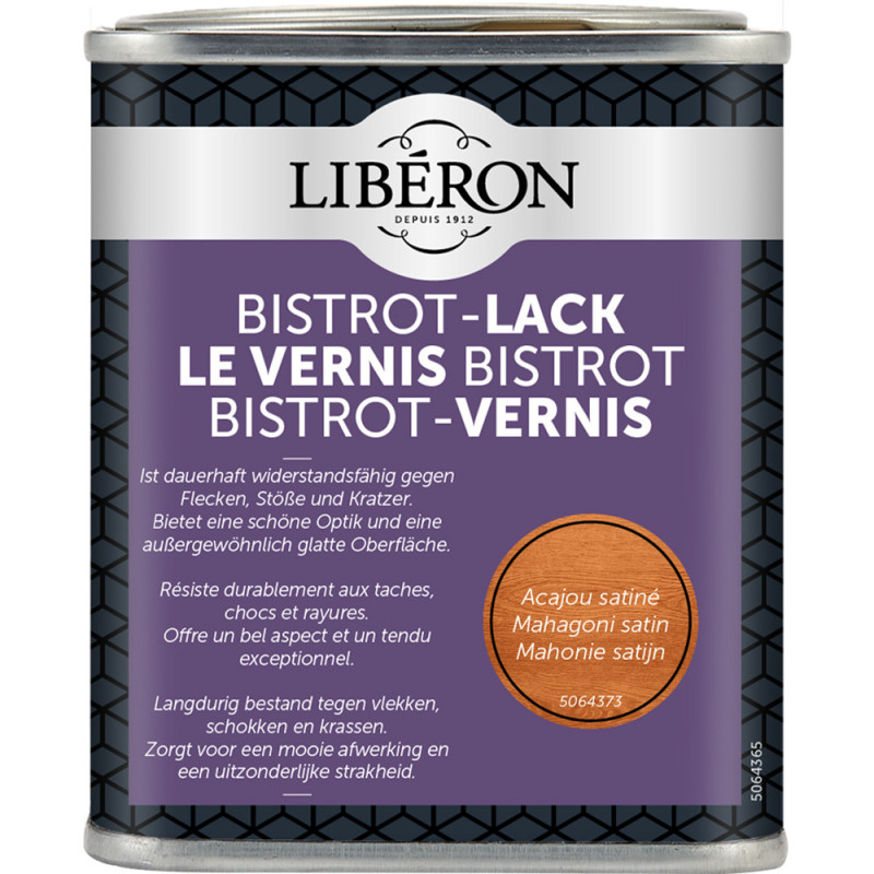 Vernis pour meubles Bistrot acajou satiné 0,25 L LIBERON