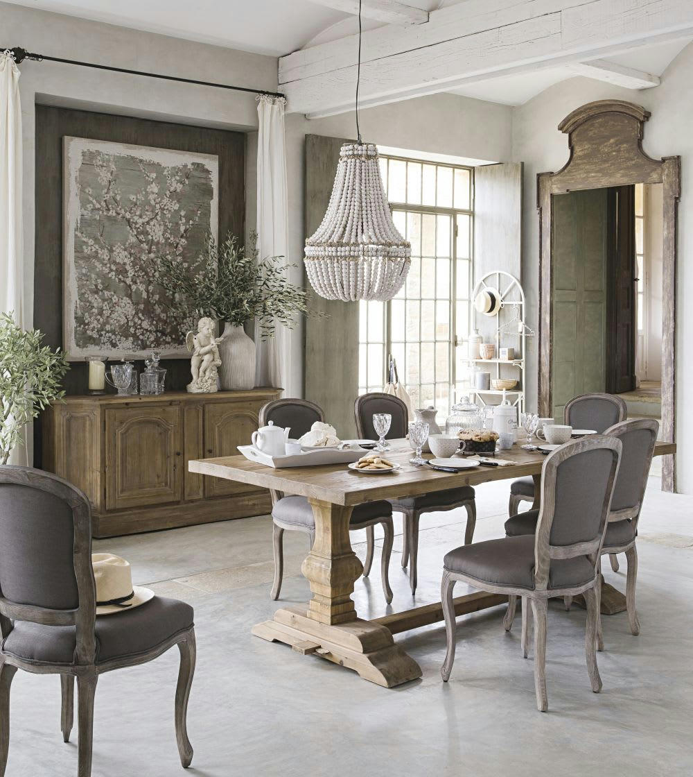 Lourmarin - Table à manger en métal et pin recyclé 10 personnes L240