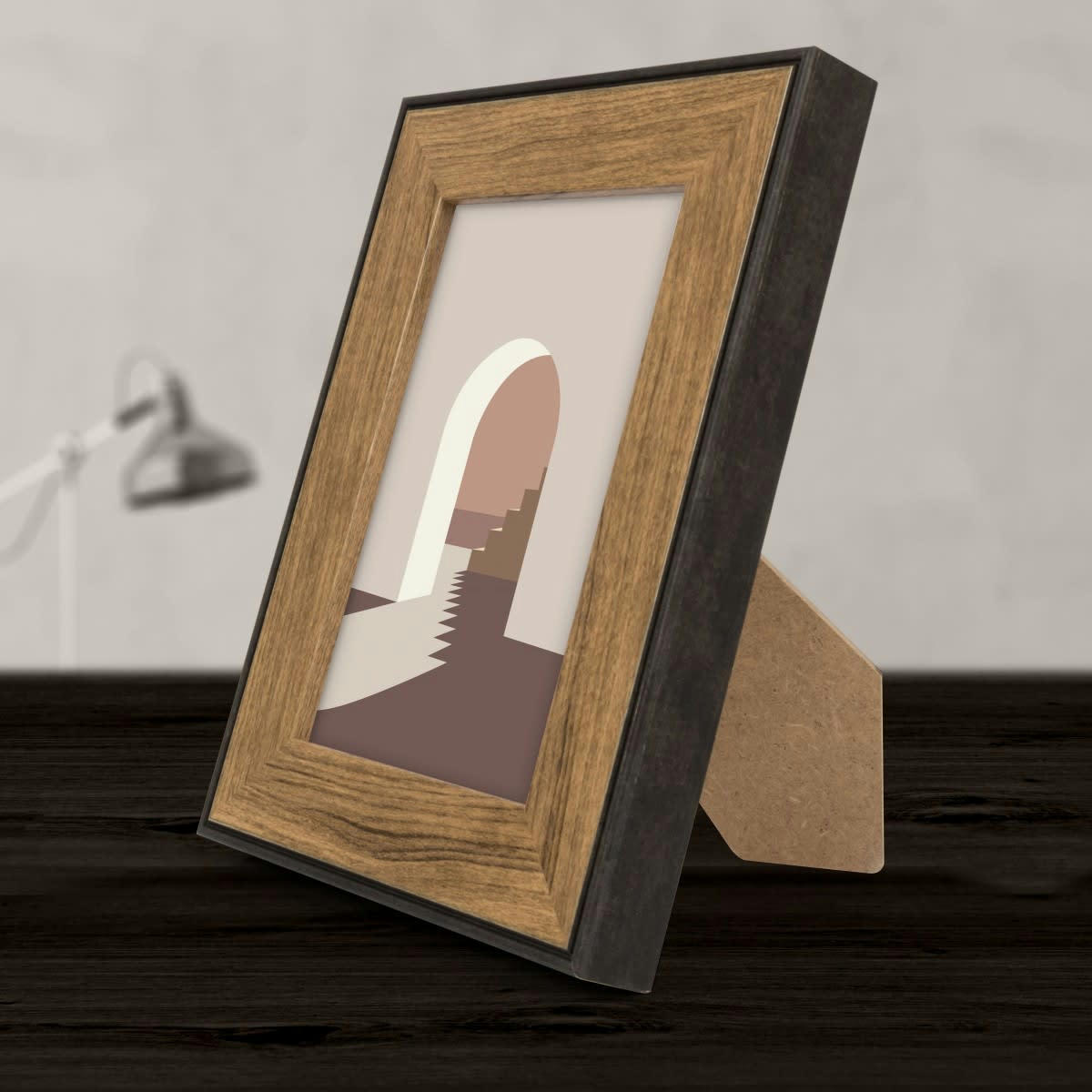 LOFT - Cadre photo marron et noir 10x15 cm résine recyclée