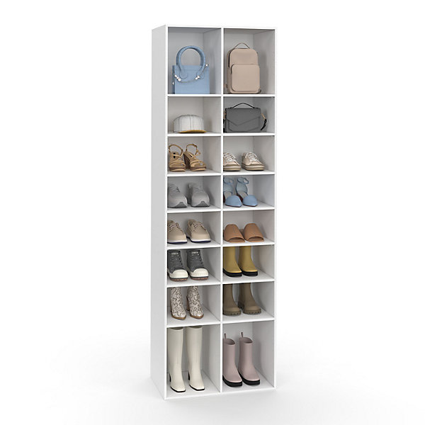 Etagère à chaussures 16 compartiments blanc
