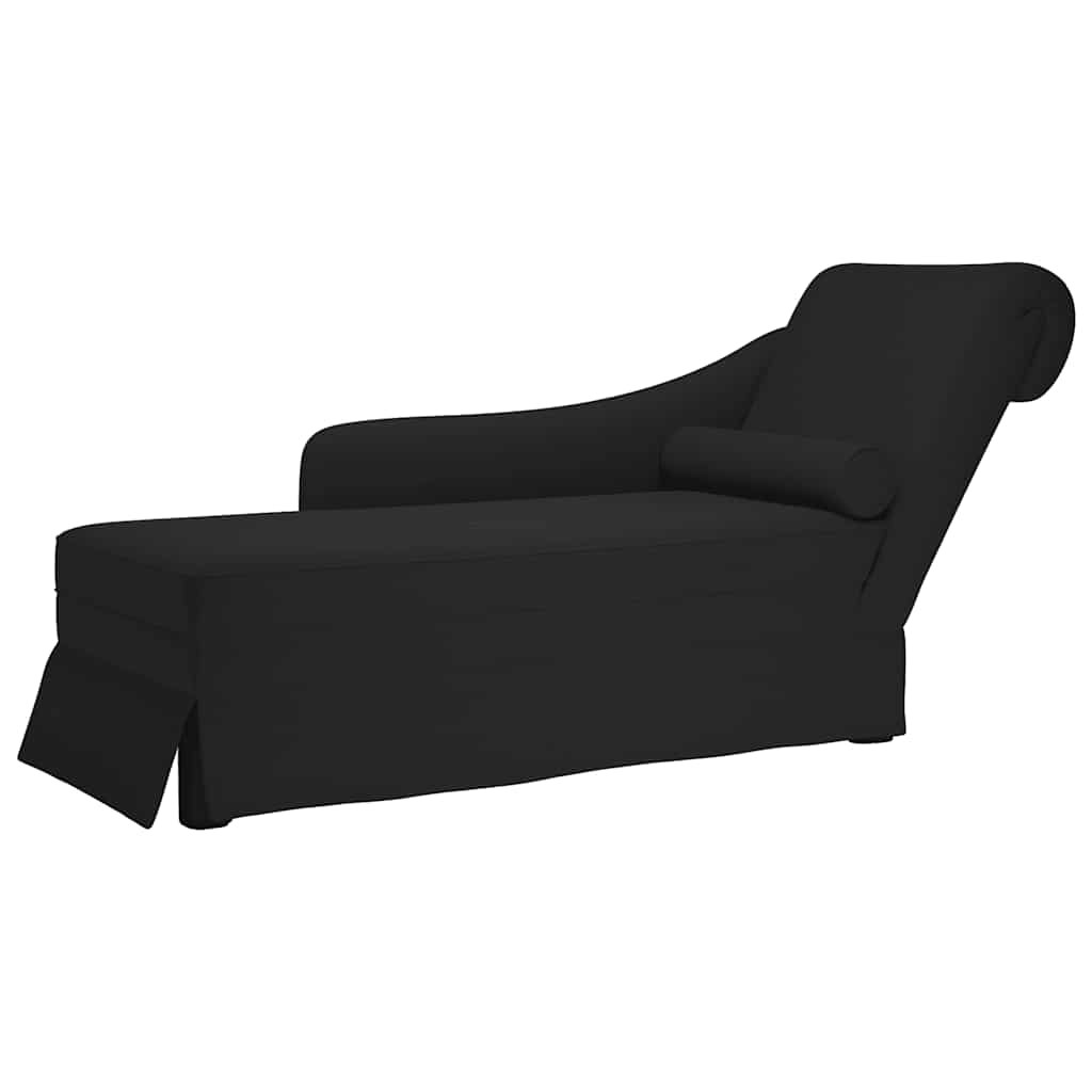 Szezlong Czarny Tapicerowany Leżanka Sofa Fotel Łóżko Aksamit