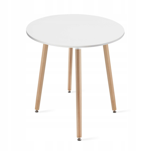 Stół Okrągły Biały Do Jadalni Kuchni Salonu One 60Cm Nowoczesny Styl