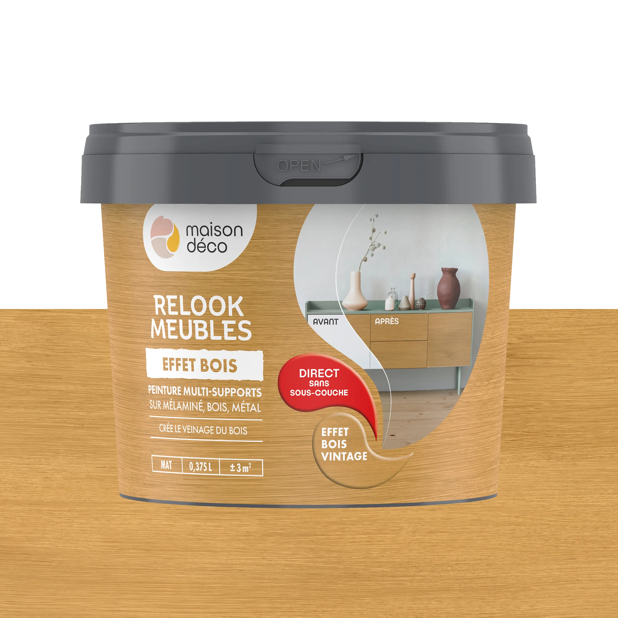 Relook meubles effet bois Peinture Peinture bois vintage 0,38 L