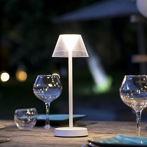 2 Lampes de table sans fil BEVERLY blanc H34cm