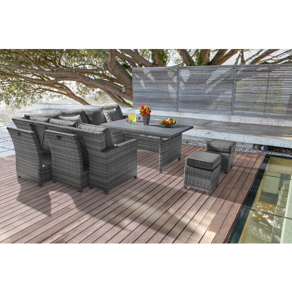 Loungeset »Fiami«, 10 Sitzplätze, Aluminium/Kunststoffgeflecht, inkl. Auflagen