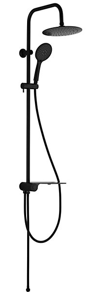 Colonne de douche avec étagère noire