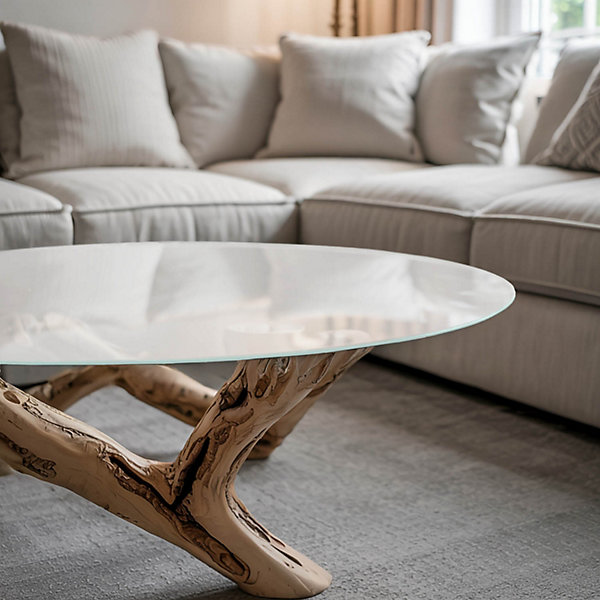 Dessus de table en verre trempé Wallfluent fi50 cm Couleur blanche lisse