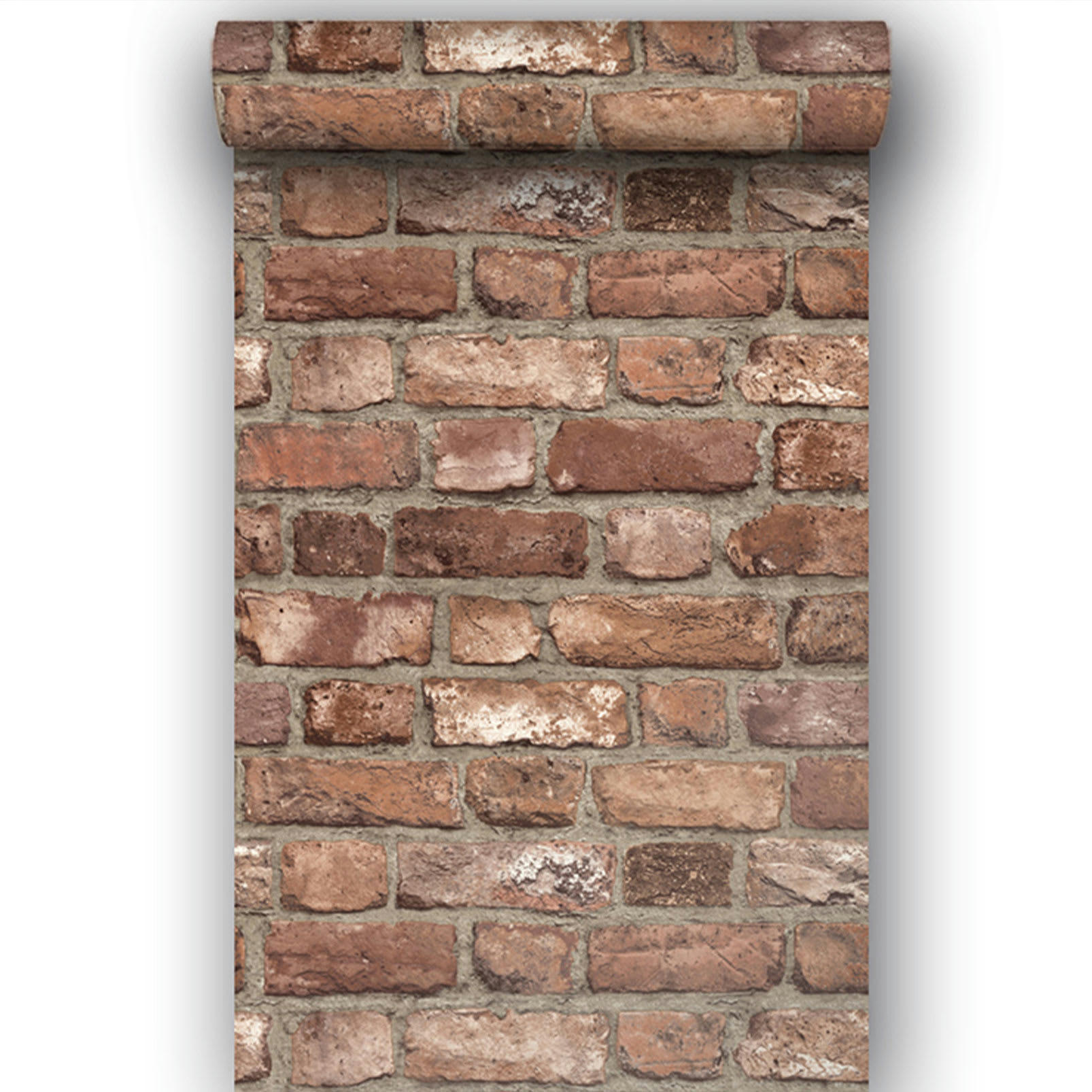 - Papier peint rouleau trompe l'œil briques 53x1000cm