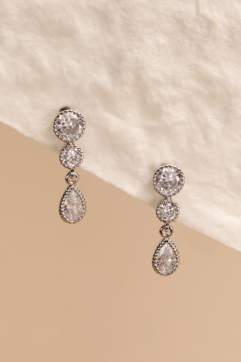 Katelyn Triple Crystal Mini Drop Earrings
