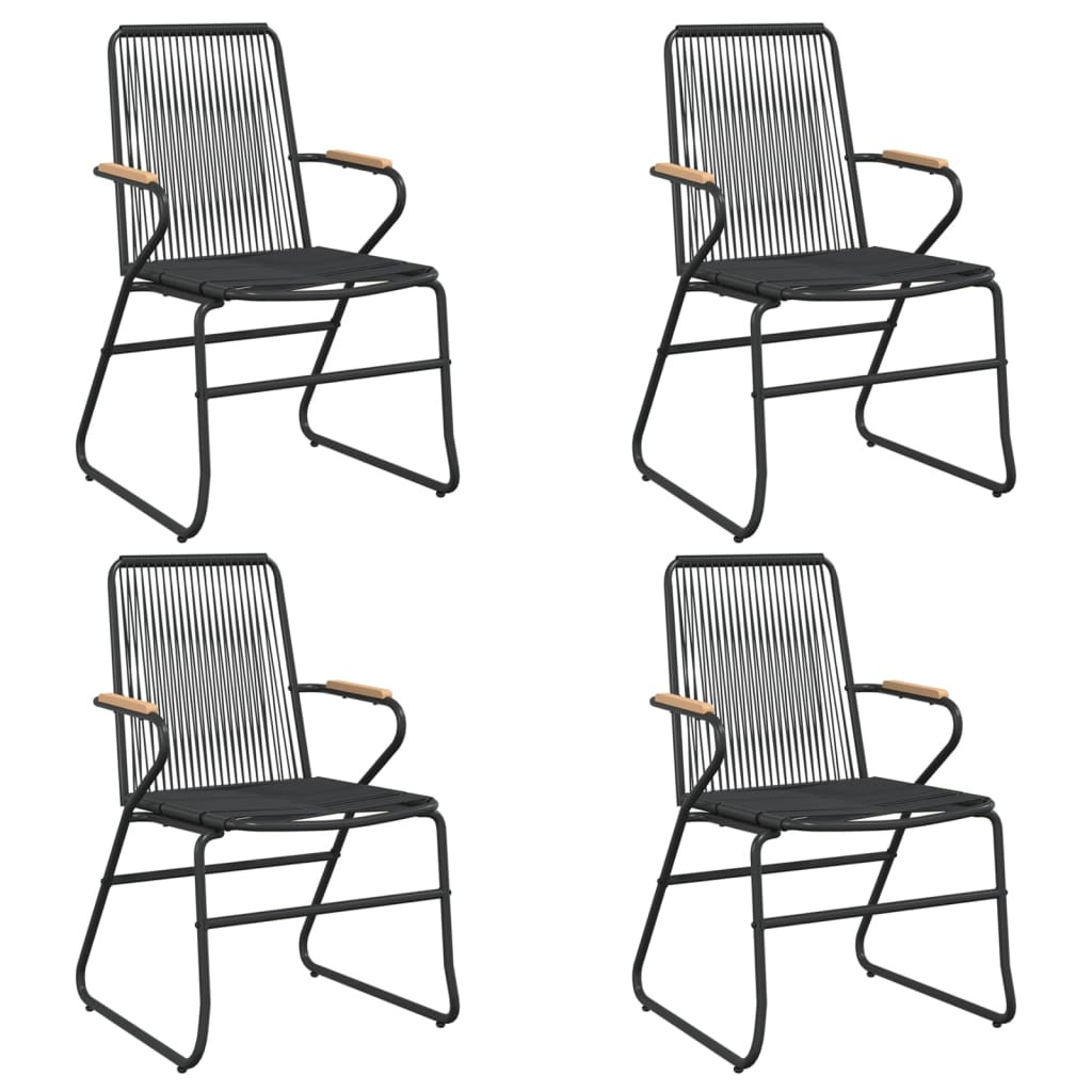 Krzesła ogrodowe 4 szt. czarne 58x59x85,5 cm rattan PVC