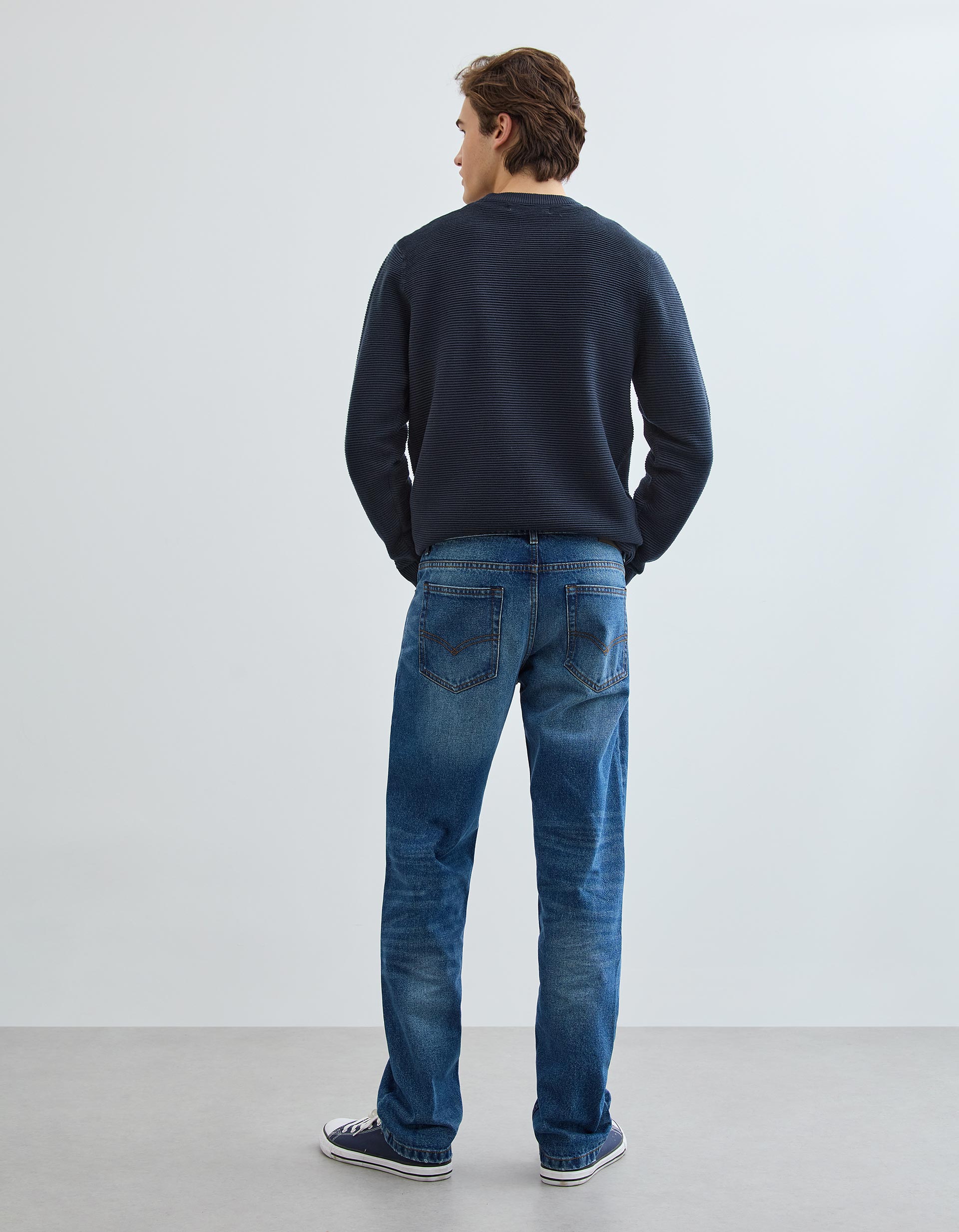 Calças de Ganga 'Straight Fit', Homem, Azul Escuro