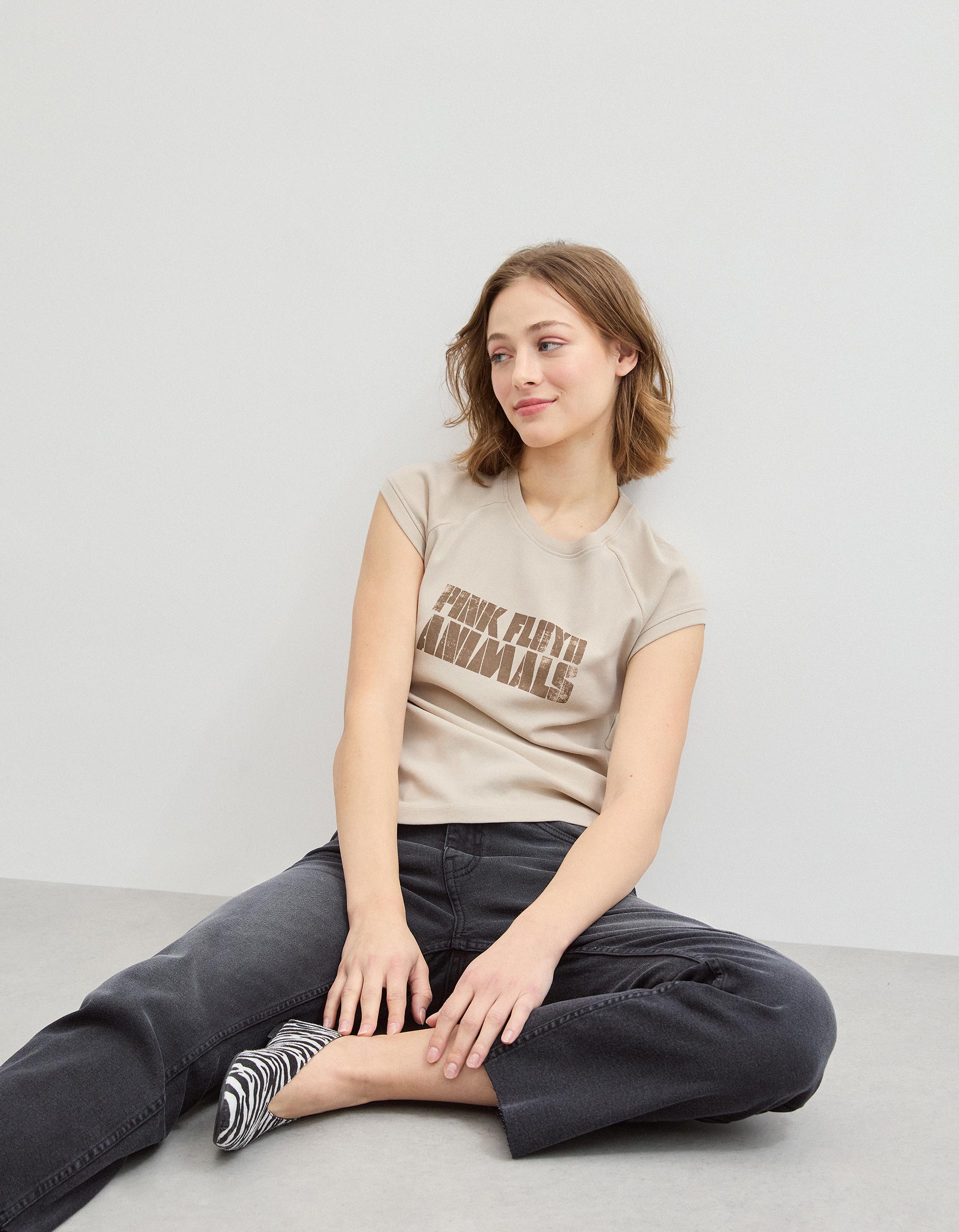T-shirt Pink Floyd, Mulher, Bege