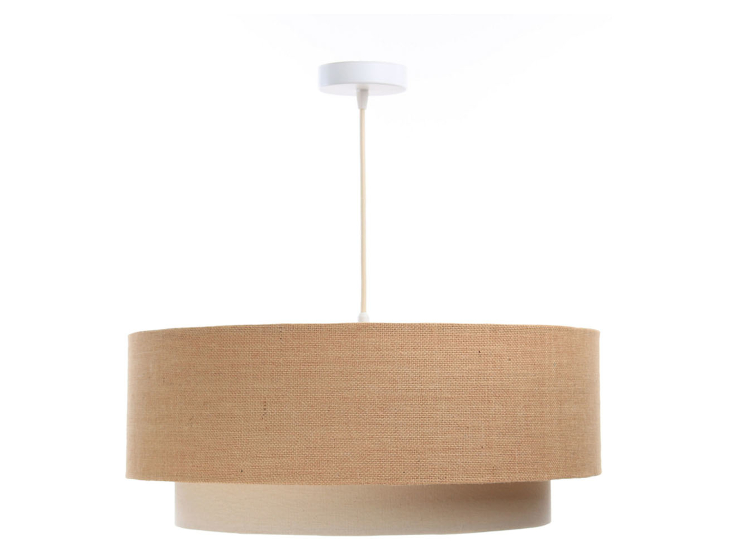 Lampa wisząca Boho 50 cm tkaninowa beżowa
