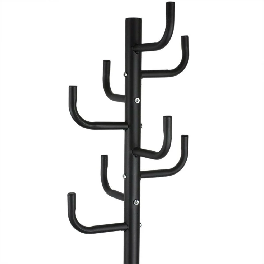 Daily Boutik Black Metal Coat Rack Entry Hall Tree Hat Rack - 15 x 15 x 65
