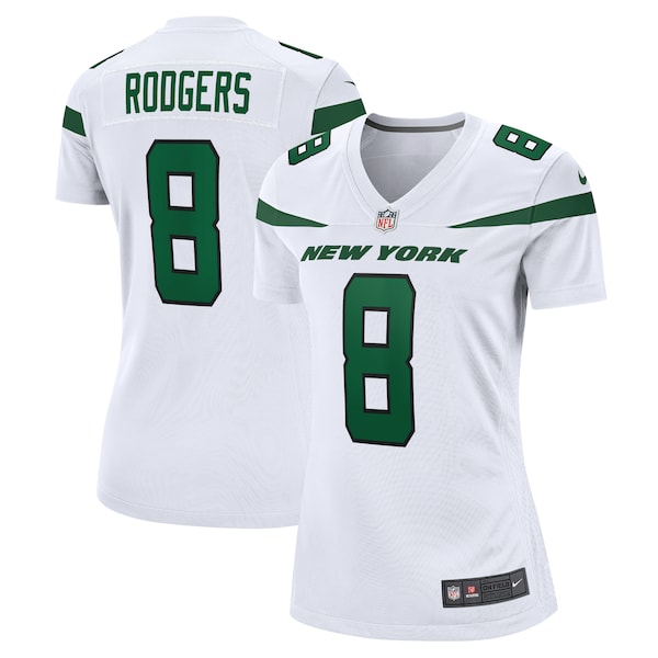 Aaron Rodgers New York Jets Nike Women's Player Jersey - White/Black/Green