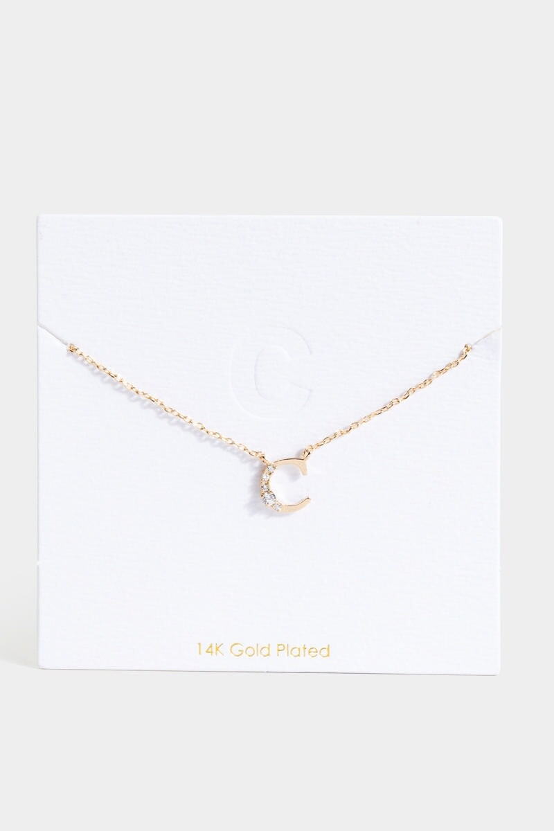 Crystal Cluster Initial Necklace