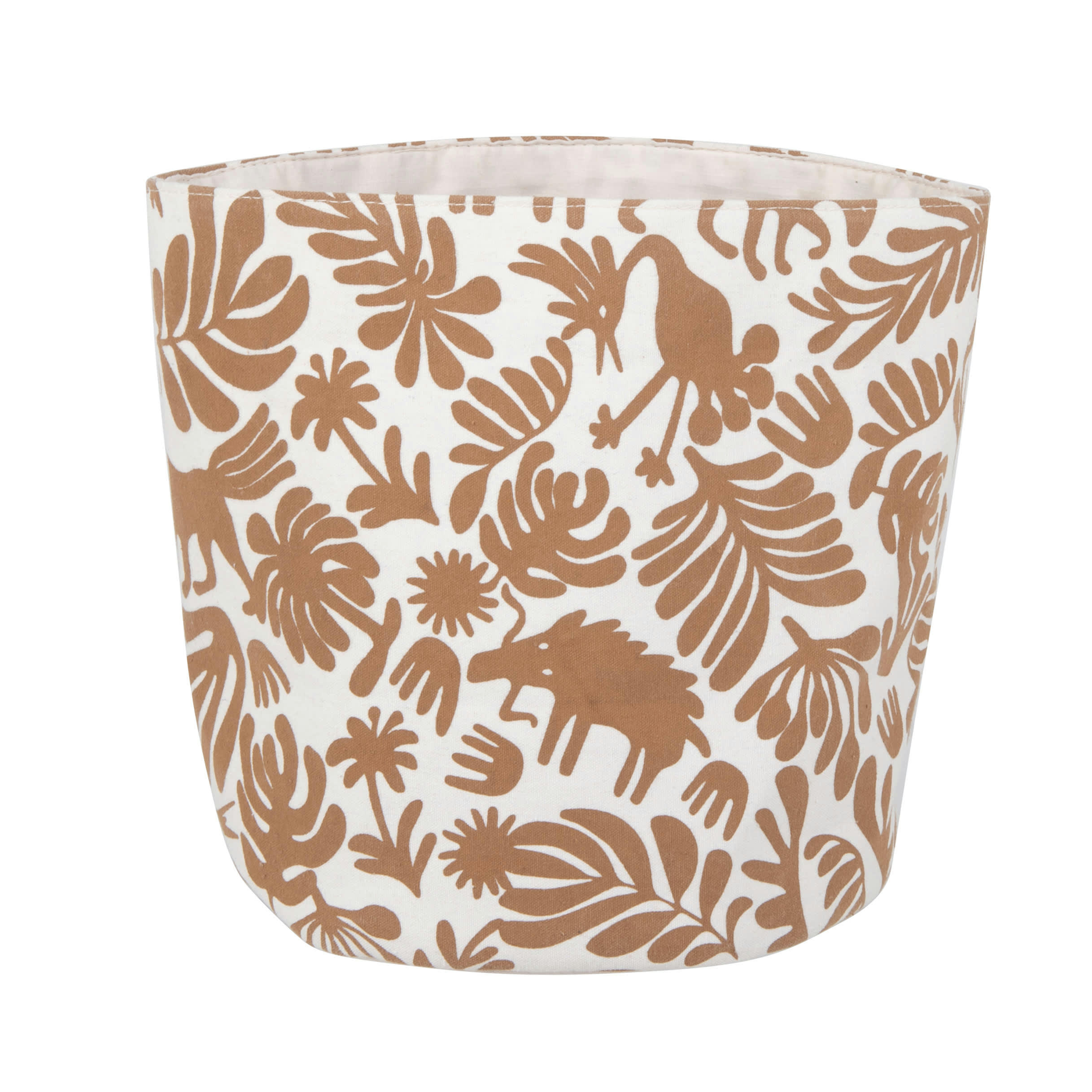 MONA - Panier motifs beige et marron