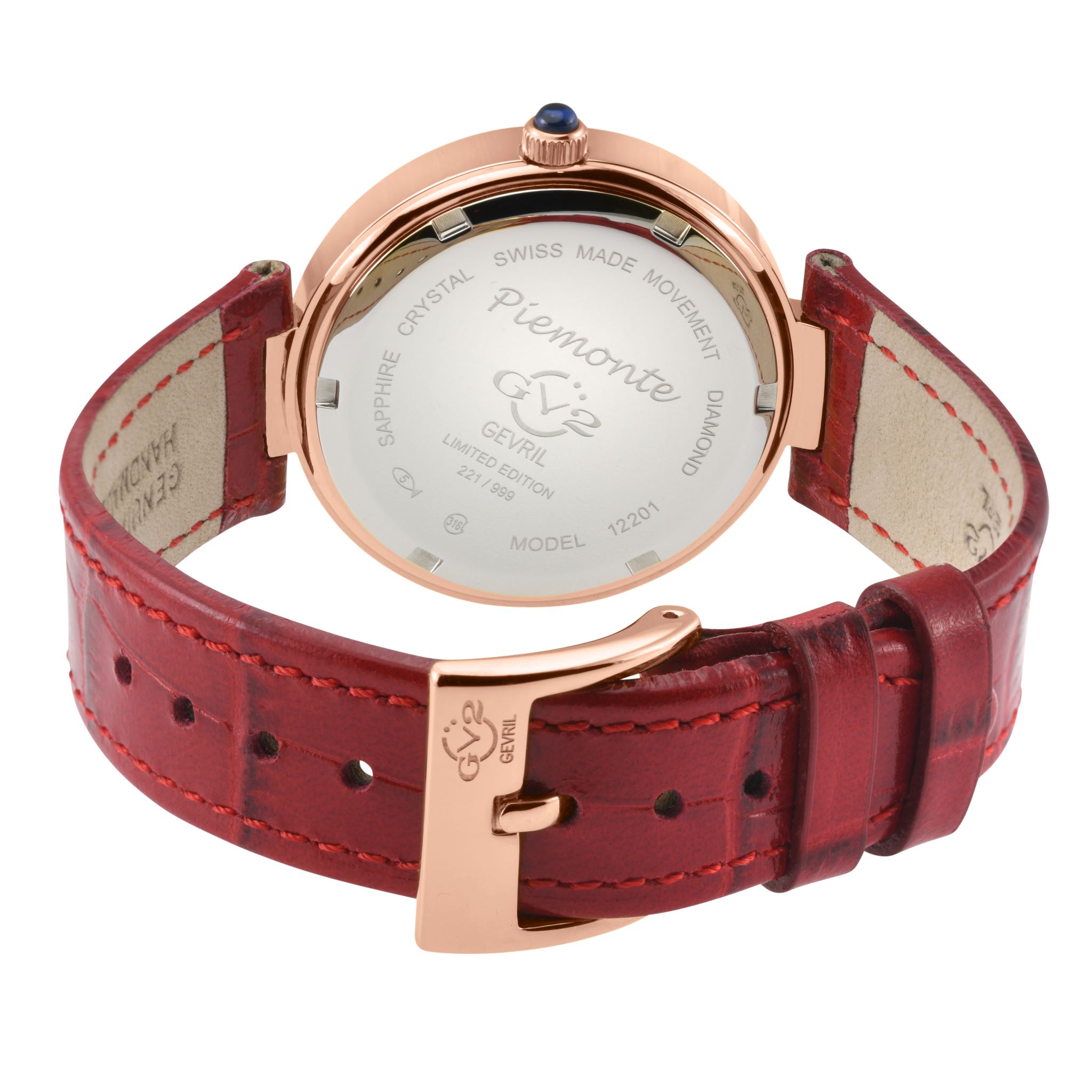GV2 Rome Silver Dial RG 12201 Swiss Quartz Watch