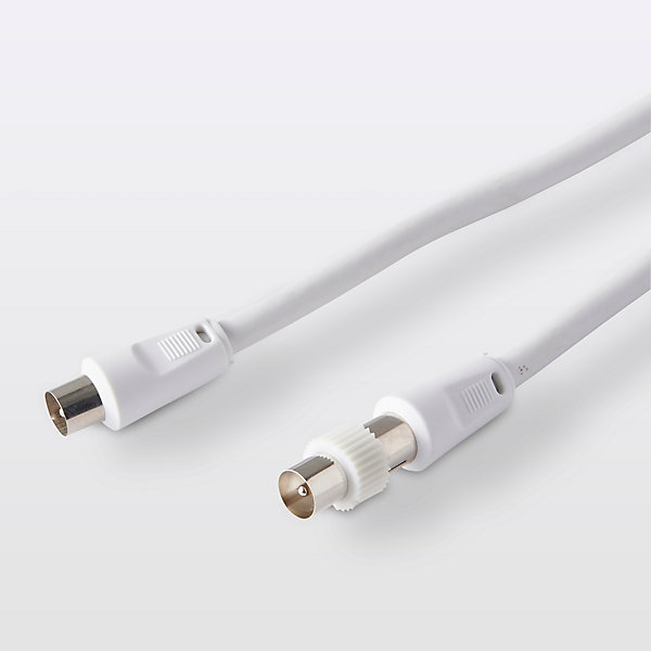 Câble coaxial Mâle / Femelle   adaptateur Mâle / Mâle blanc Blyss, 5 m