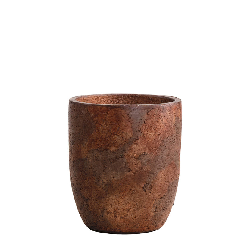 Pot en ciment New Cement brun rouille Ø 26 x 29 cm