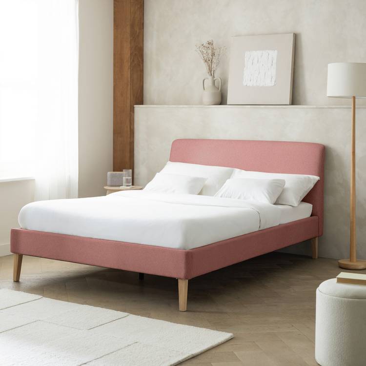 Habitat Ren Small Double Fabric Bed Frame - Pink