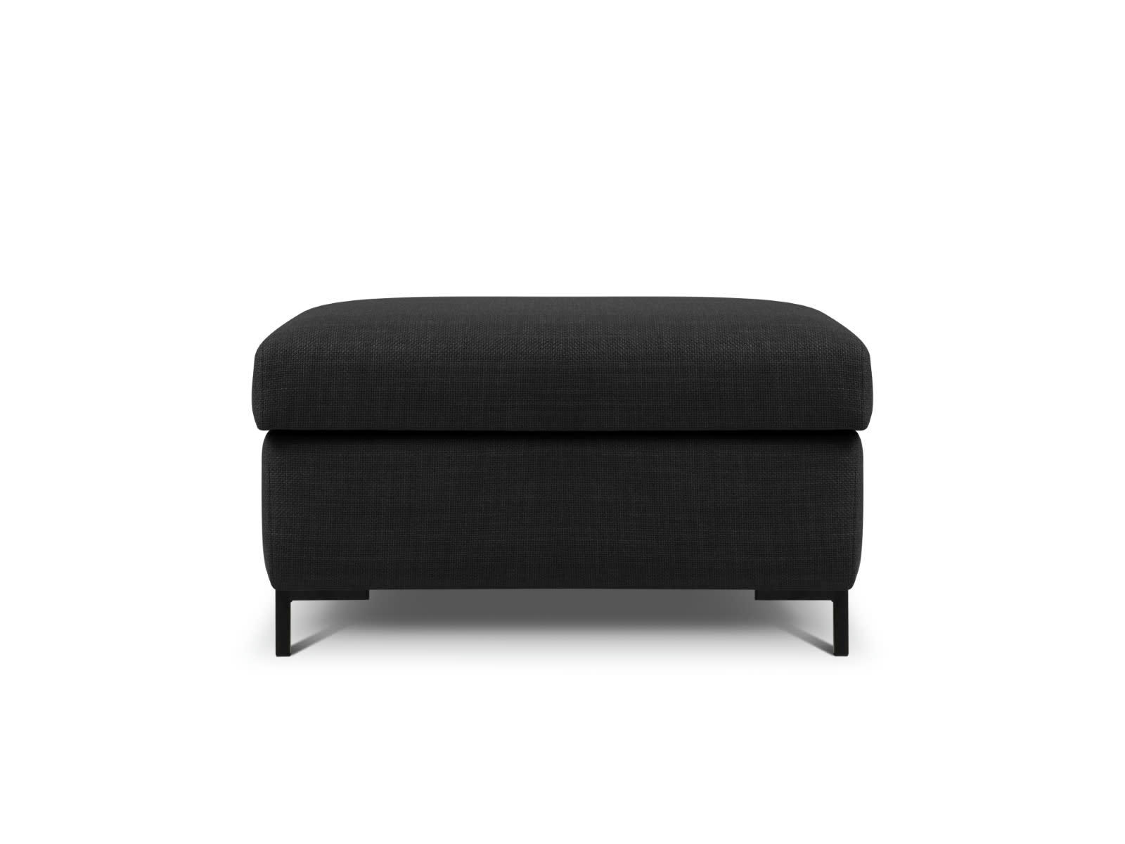 YANIS - Pouf Avec Coffre 1 place en Tissu Structurel Gris Foncé
