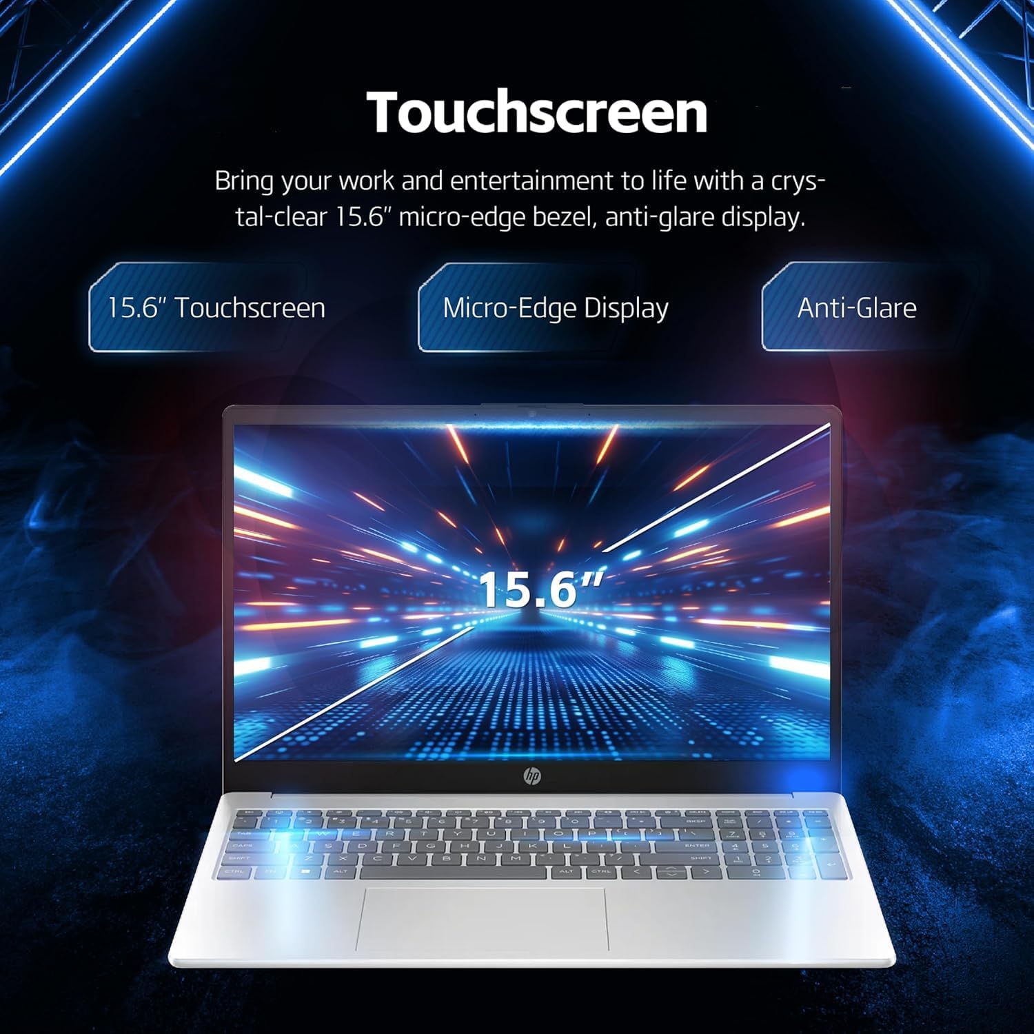 HP 15.6 Touchscreen Laptop Computer • 2026 Edition • Intel 13th Gen i3-1315U CPU • 8GB RAM • 256GB SSD • Windows 11 with Office 365 for The Web • w/o Mouse