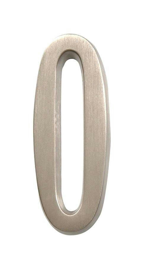 Hillman 843288 Steel 4-in Rust-Proof Self-Adhesive Flush Mount House Number, Assorted Options, Satin Nickel