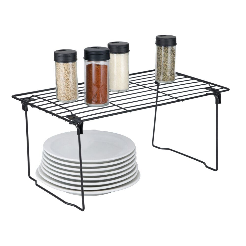 étagère de cuisine pliable métal noir 40x18xH23cm