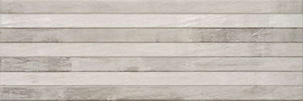 Faïence murale beige grisé décor 3D lames horizontales L.75 x l.25 cm x ép.10,3 mm, Anduin
