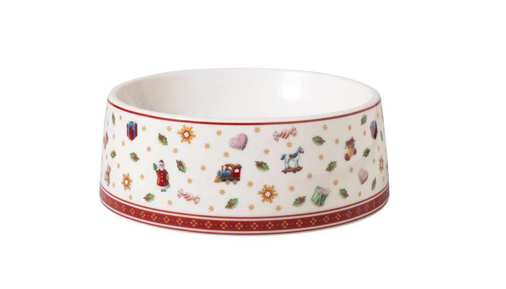 Toy's Delight Pet Food bowl large - Multi-colored, 7.7'' x 2.9'', Premium Porcelain