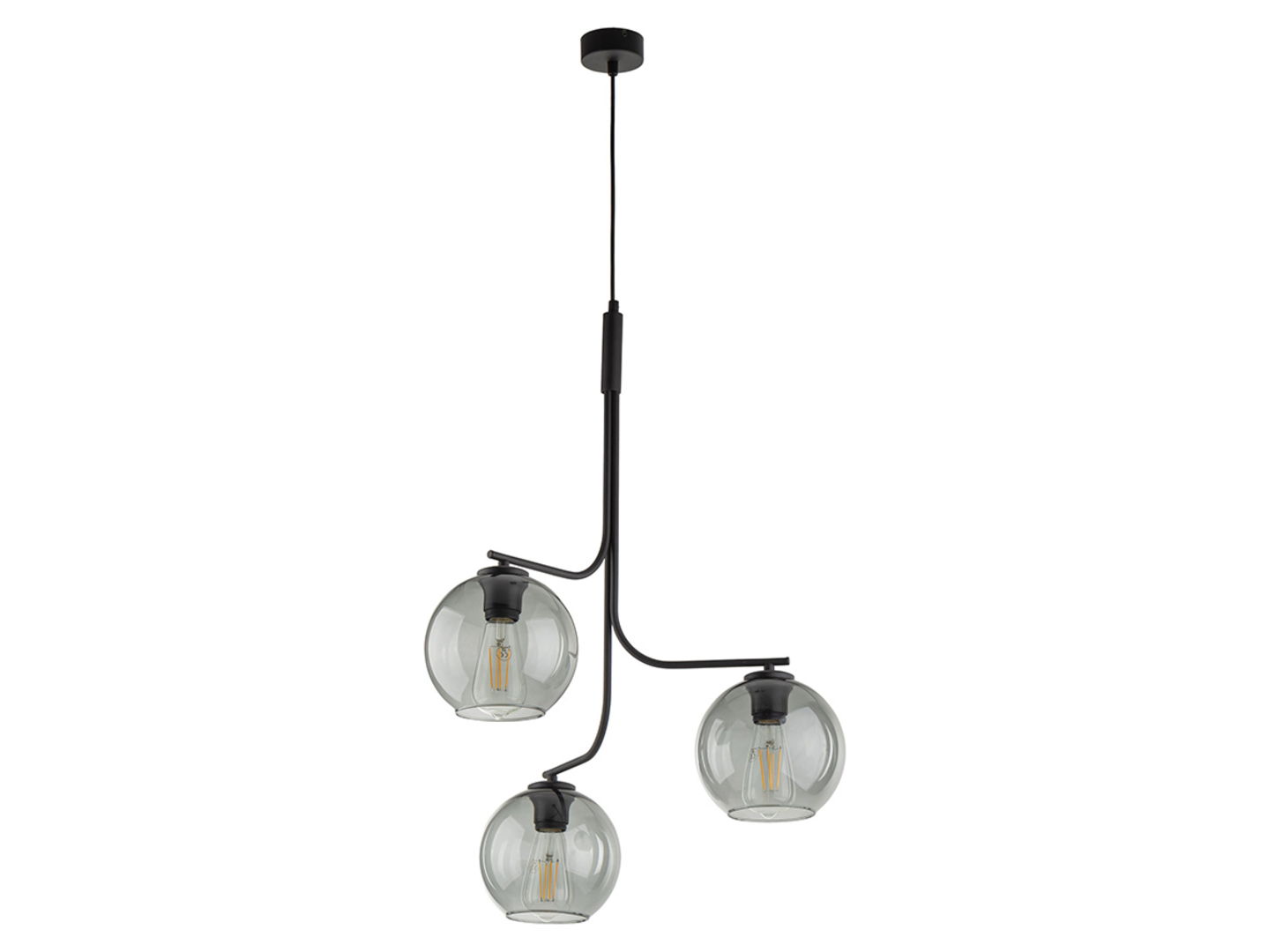 Lampa wisząca Cesar 3-punktowa szklana szara