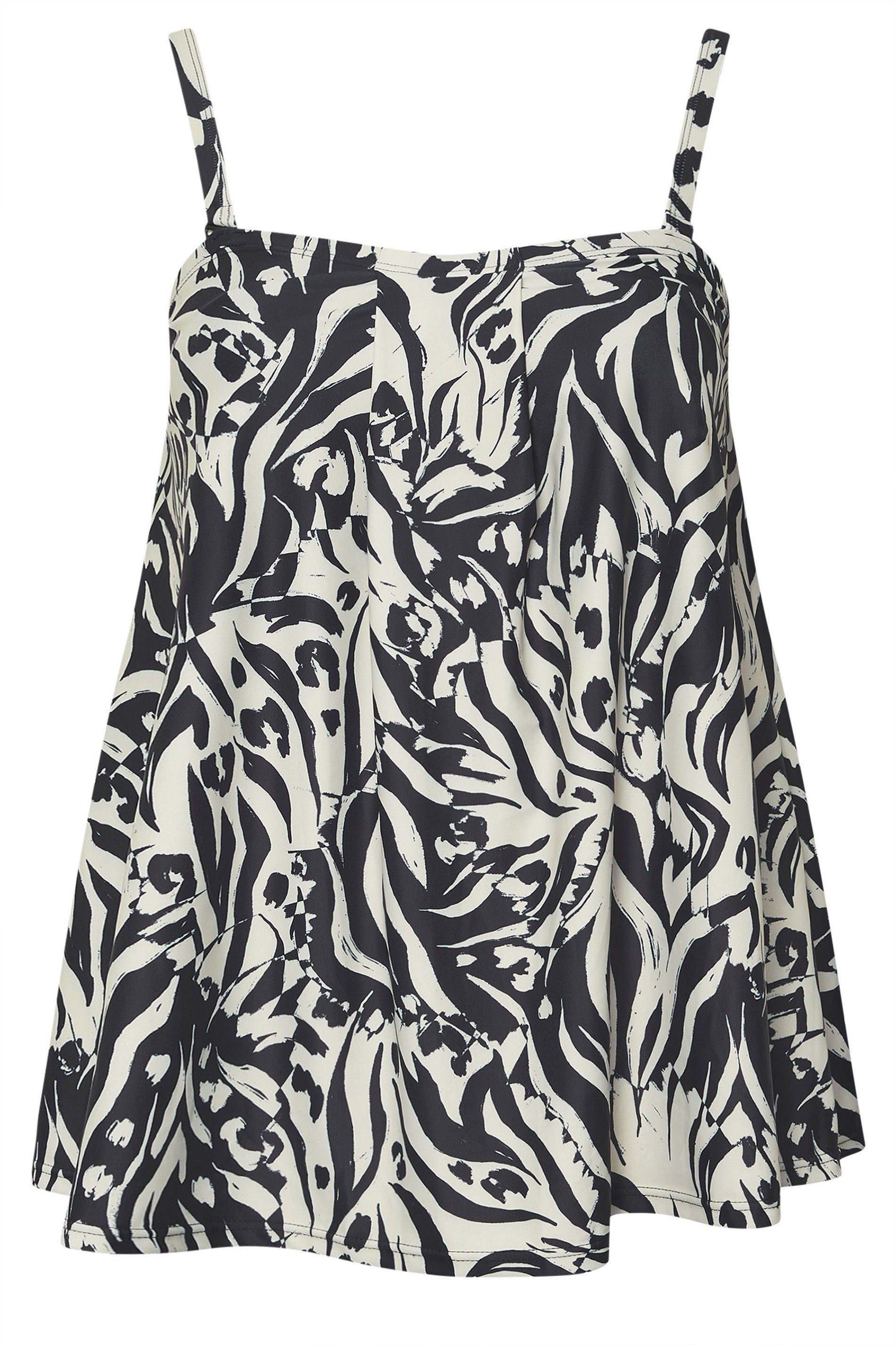 Yours Abstract Animal Pleat Front Tankini Top
