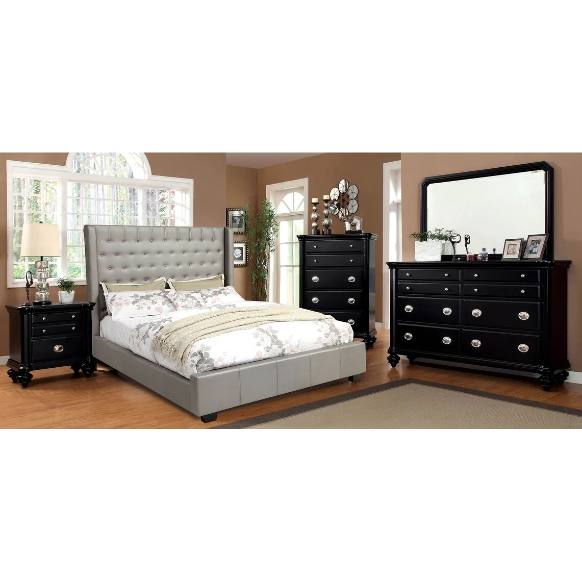 Williams Home Furnishing Mira California King Bed in Silver Finish