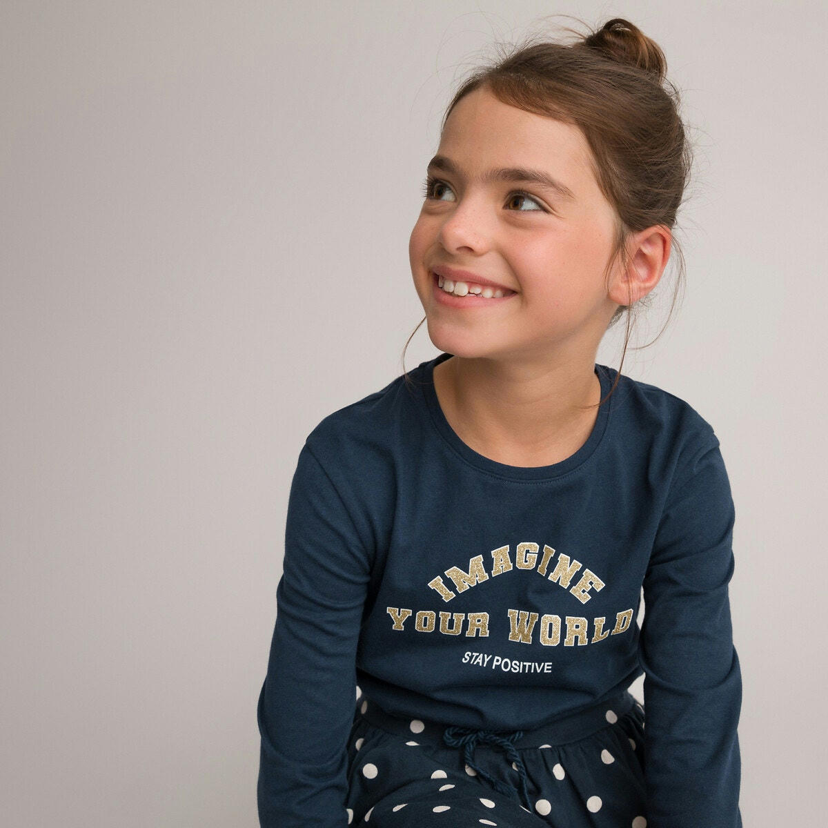 T-shirt manches longues imprimé pailleté
