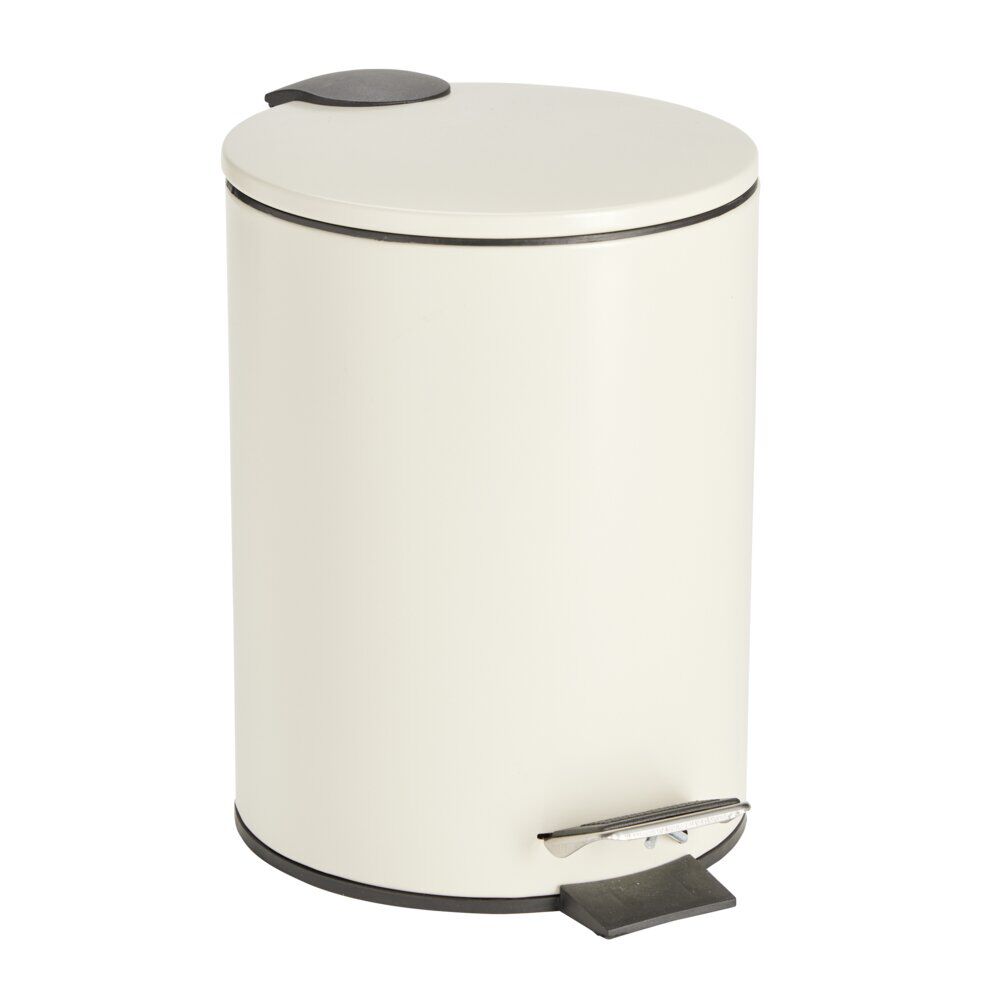 Poubelle salle de bain à pédale 3L beige Ø17xH23,5cm