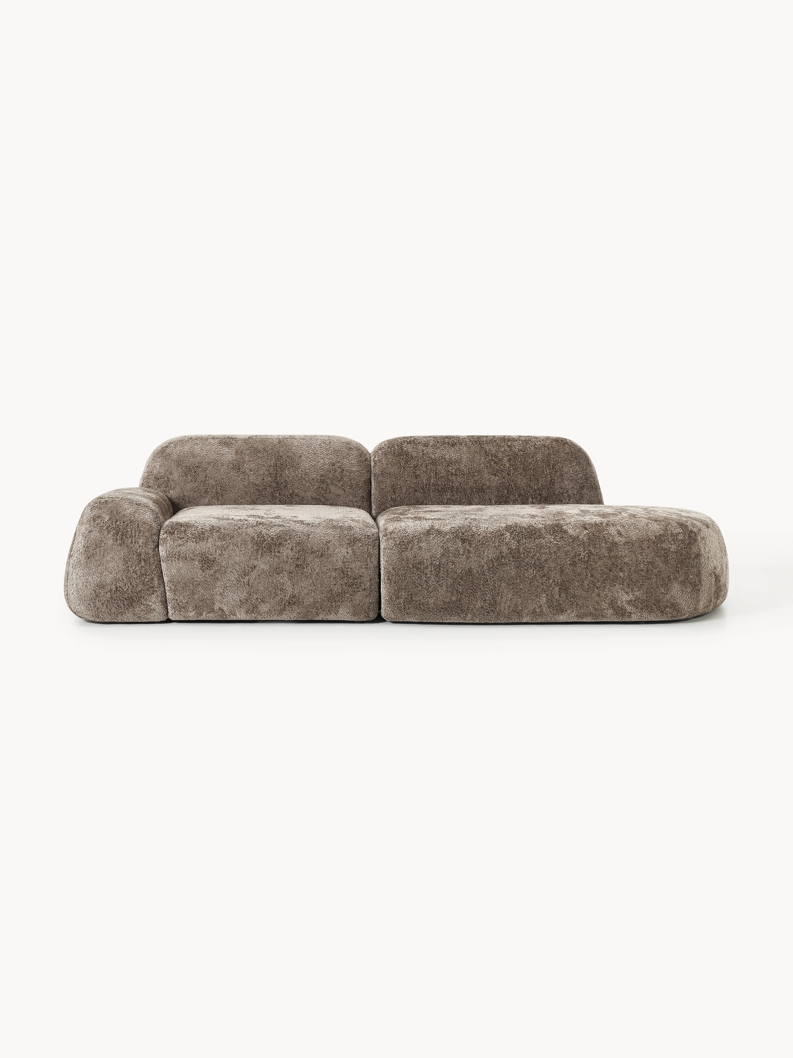 Modulare Chaiselongue Wolke (3-Sitzer) aus Teddy-Bouclé
