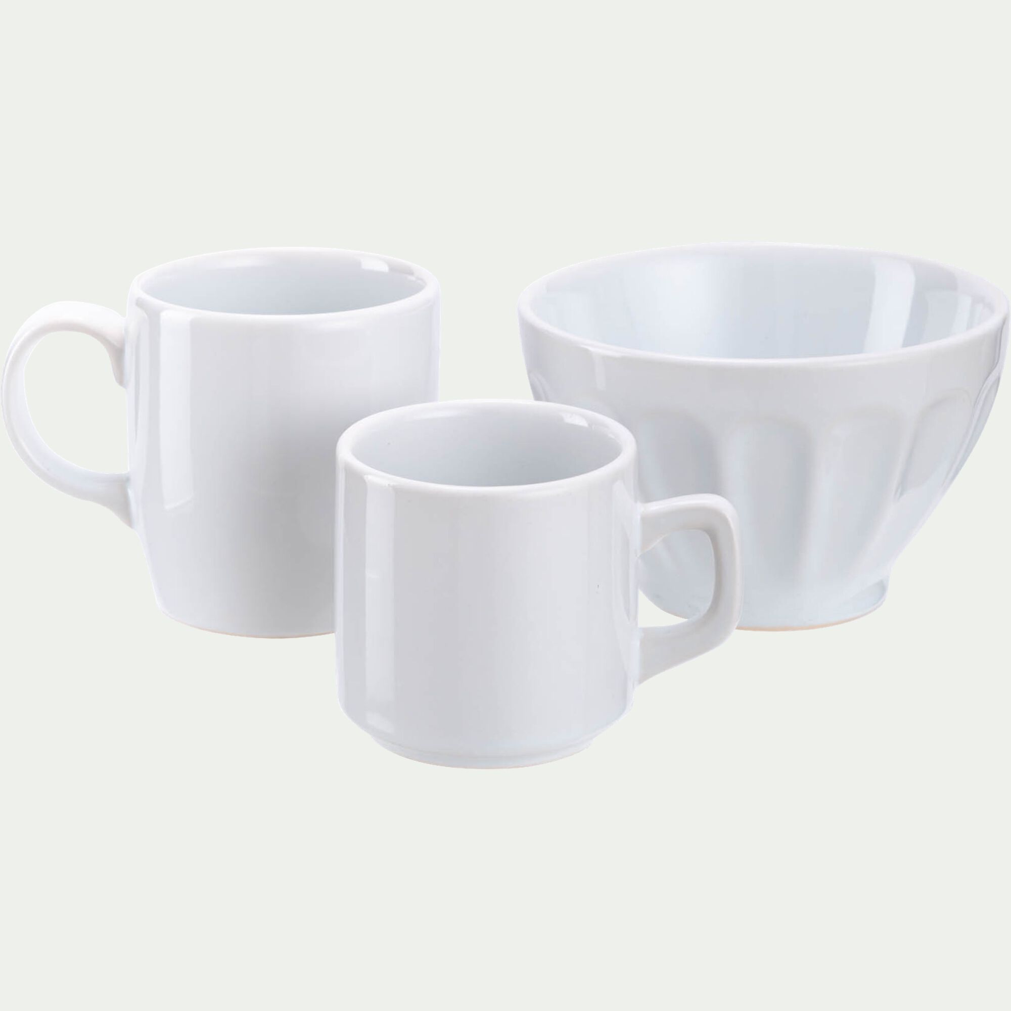 MATINE - Tasse en faïence 18,4cl - blanc ventoux