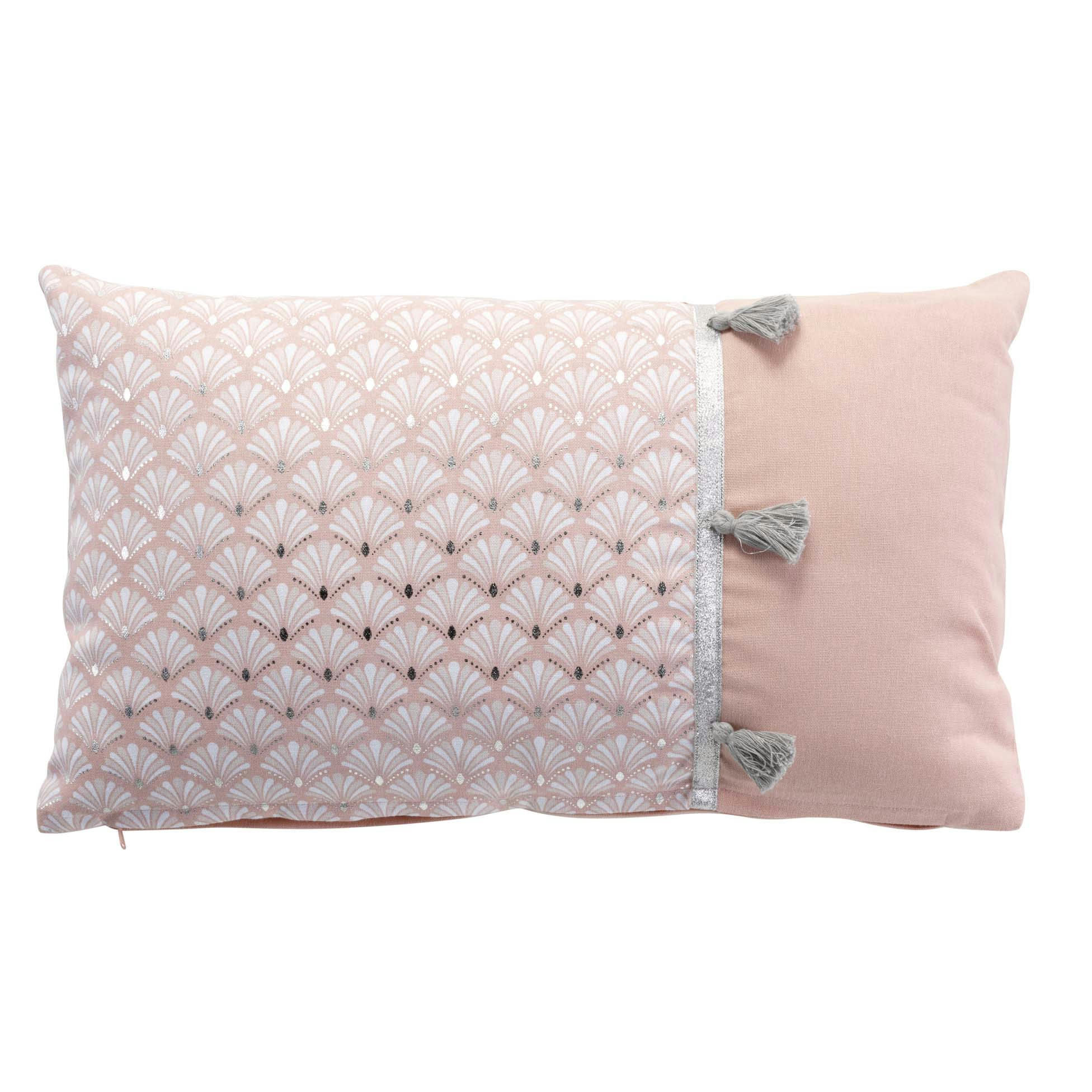 ARTCHIC - Coussin pompons métallisé coton 30x50cm