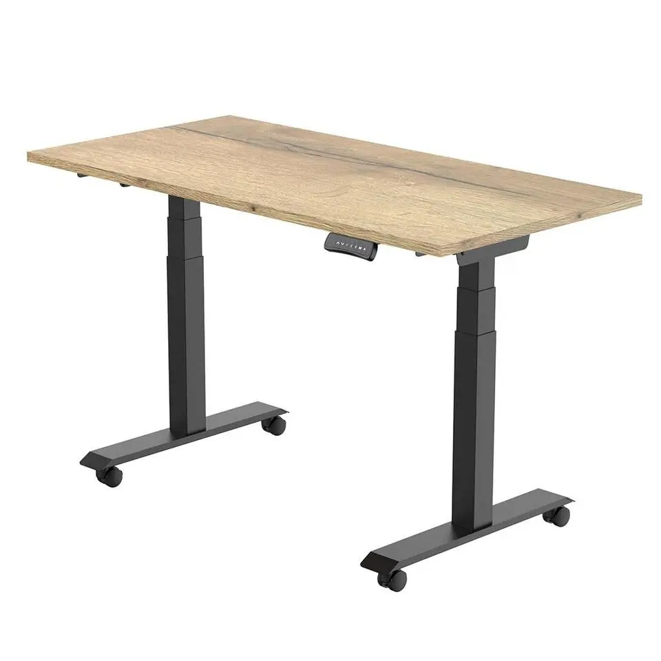 Elektrisch verstelbaar, opklapbaar en verrijdbaar bureau - 160x80 cm - Zwart