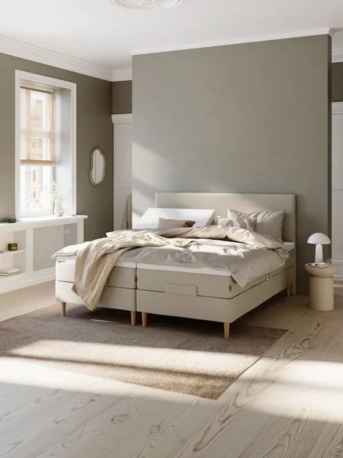 Elevationsseng 180x200cm TONDRA + VOLA sand-91 Medium Split