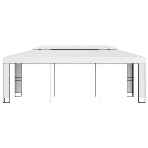 NNEVL Gazebo with Double Roof 3x6 m White