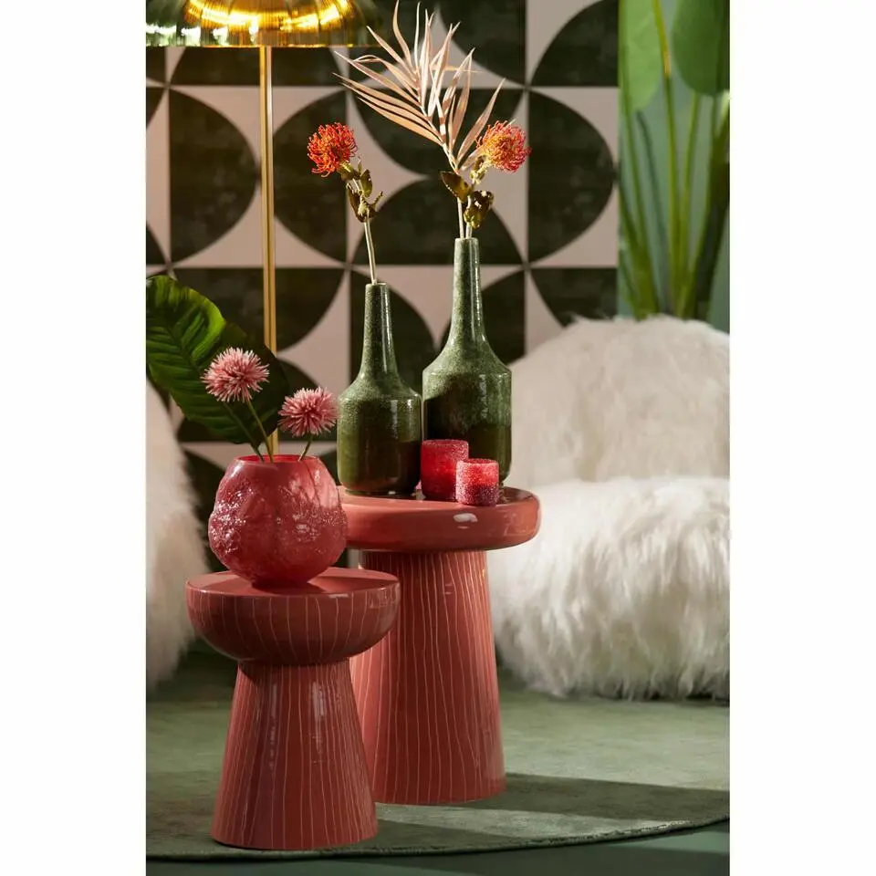 Bijzettafel Nunoa - Lichtrood - &Oslash;41cm