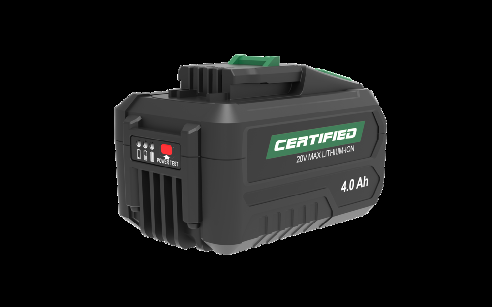 Certified 20V Max Lithium-ion 4Ah Replacement Battery with Battery Level Indicator