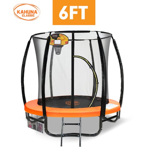 NNEDPE Kahuna Trampoline 6ft with Basketball set - Orange